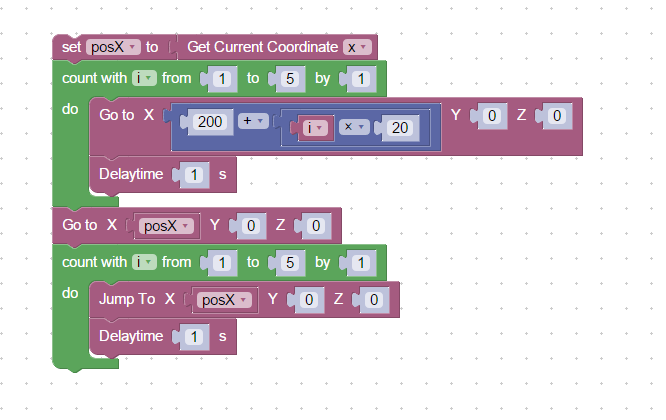 Blockly coding for Dobot Magician